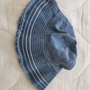 MERSEA Casual Blue Denim Frayed Edge Bucket Hat